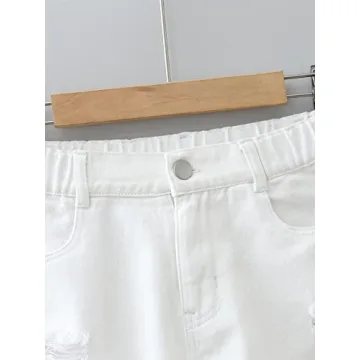 Stylish Girl's Mid Rise Ripped Denim Shorts by OYOANGLE