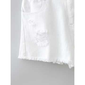 Stylish Girl's Mid Rise Ripped Denim Shorts by OYOANGLE