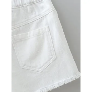 Stylish Girl's Mid Rise Ripped Denim Shorts by OYOANGLE