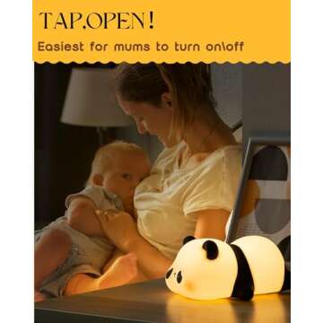 Recolte Cute Panda Night Light for Kids - Soft LED Lamp