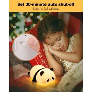Recolte Cute Panda Night Light for Kids - Soft LED Lamp