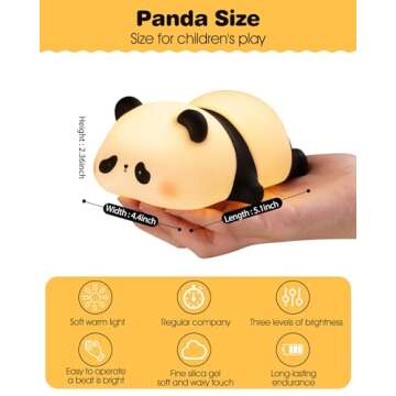 Recolte Cute Panda Night Light for Kids - Soft LED Lamp