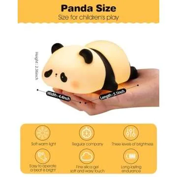 Recolte Cute Panda Night Light for Kids - Soft LED Lamp
