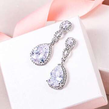 Elegant Crystal Wedding Earrings for Brides and Bridesmaids