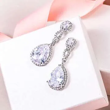 Elegant Crystal Wedding Earrings for Brides and Bridesmaids