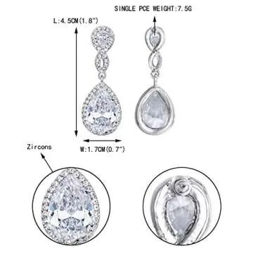 Elegant Crystal Wedding Earrings for Brides and Bridesmaids