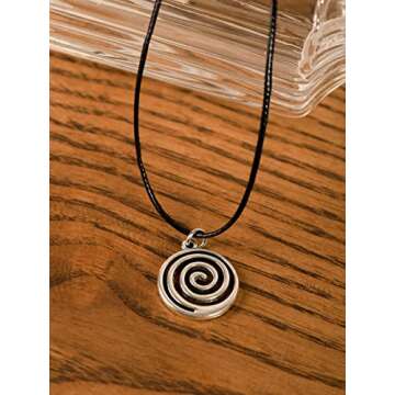 Sacina Gothic Spiral Choker Necklace, Black Choker, Boho Necklace, Gothic Necklace, Christmas New Year Jewelry Gift For Women