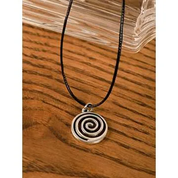 Sacina Gothic Spiral Choker Necklace, Black Choker, Boho Necklace, Gothic Necklace, Christmas New Year Jewelry Gift For Women