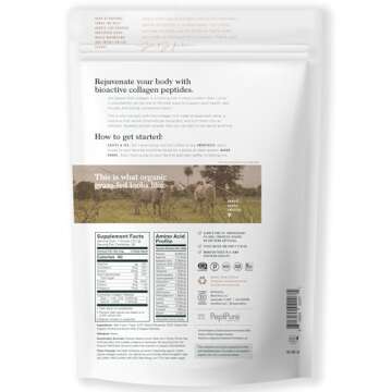 Natural Force Organic Clean Collagen Peptides Powder - USDA Certified Organic & Non-GMO, Keto & Pale...