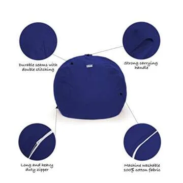 Delmach Bean Bag Chair Cover for Soft Storage Solutions