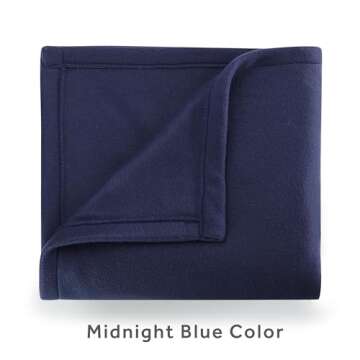 Sunbeam Royal Ultra Fleece Heated Electric Blanket Twin Size, 84" x 62", 12 Heat Settings, 12-Hour Selectable Auto Shut-Off, Fast Heating, Machine Washable, Warm and Cozy, Admiral Blue