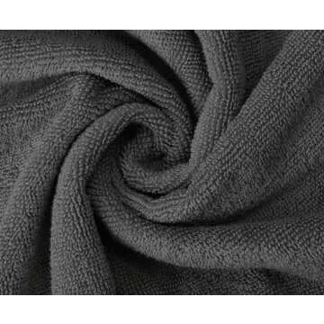 Oakias Premium Towel Set 600 GSM 8 Piece Grey - 100% Ring Spun Cotton Highly Absorbent Towels Set - Super Soft Bathroom Towel Set - Hotel Quality Double Stitched Hem - Ideal for Hotels, Spa, Gyms