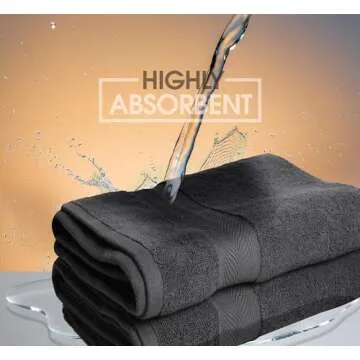 Oakias Premium Towel Set 600 GSM 8 Piece Grey - 100% Ring Spun Cotton Highly Absorbent Towels Set - Super Soft Bathroom Towel Set - Hotel Quality Double Stitched Hem - Ideal for Hotels, Spa, Gyms
