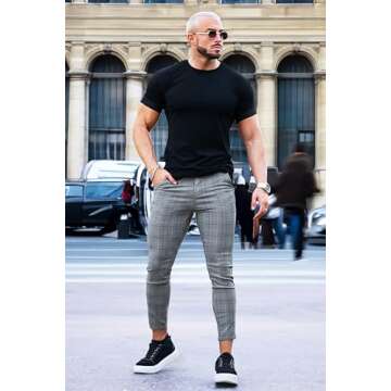Stylish GINGTTO Mens Cropped Chino Pants for Any Occasion