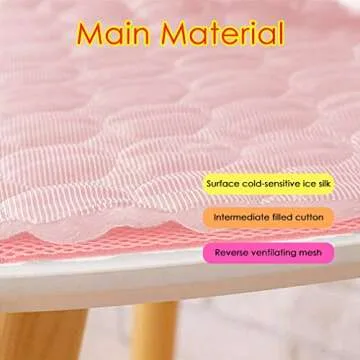 BiBOSS Pet Cooling Mat for Dog Cat Washable Cooling Pad, Reusable Ice Silk Dog Self Cooling Mat, Pet Sleeping Pad Blanket for Pet Beds Kennels Couches Sofa Floors Car Seats (XL: 40×28in, 2021-Pink)