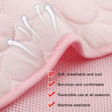 BiBOSS Pet Cooling Mat for Dog Cat Washable Cooling Pad, Reusable Ice Silk Dog Self Cooling Mat, Pet Sleeping Pad Blanket for Pet Beds Kennels Couches Sofa Floors Car Seats (XL: 40×28in, 2021-Pink)