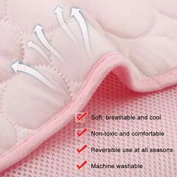 BiBOSS Pet Cooling Mat for Dog Cat Washable Cooling Pad, Reusable Ice Silk Dog Self Cooling Mat, Pet Sleeping Pad Blanket for Pet Beds Kennels Couches Sofa Floors Car Seats (XL: 40×28in, 2021-Pink)