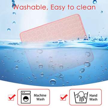 BiBOSS Pet Cooling Mat for Dog Cat Washable Cooling Pad, Reusable Ice Silk Dog Self Cooling Mat, Pet Sleeping Pad Blanket for Pet Beds Kennels Couches Sofa Floors Car Seats (XL: 40×28in, 2021-Pink)