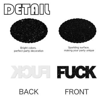 ShuanQ 120pcs Fuck Confetti - Black Glitter Fuck Sign Table Decoration Scatters - Funny Birthday Wedding Bachelorette Party Decorations - Divorced/Single AF Decorative Confetti