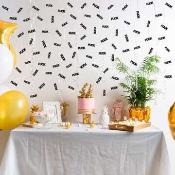 ShuanQ 120pcs Fuck Confetti - Black Glitter Fuck Sign Table Decoration Scatters - Funny Birthday Wedding Bachelorette Party Decorations - Divorced/Single AF Decorative Confetti