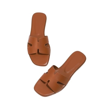 Stratuxx Kaze Open Toe Flat Dress Sandals Womens Slide Sandals Black, White, Tan Sandals for Women