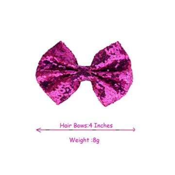 CÉLLOT Party Festival Baby Girls Sparkling Bows Clips 30PCS Glitter Sequins 4" Hair Bows Alligator Hair Clips for Girls Baby Children Toddlers