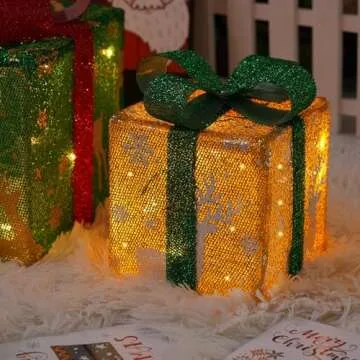 Aokia Christmas Light Gift Box Set for Indoor and Outdoor