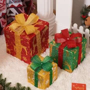 Aokia Christmas Light Gift Box Set for Indoor and Outdoor