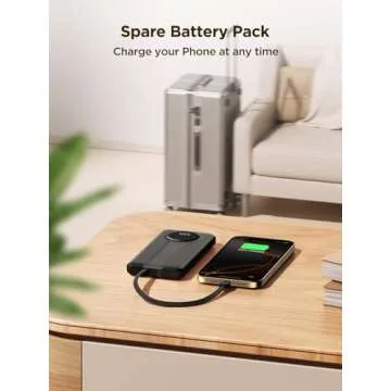 Aioneus 10000mAh Portable Charger with Built-In Cables