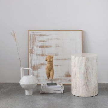 Creative Co-Op Resin Female Body Figure on Metal Stand