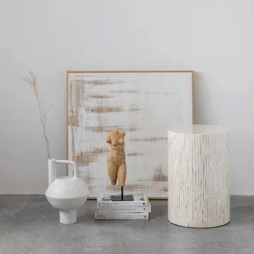 Creative Co-Op Resin Female Body Figure on Metal Stand