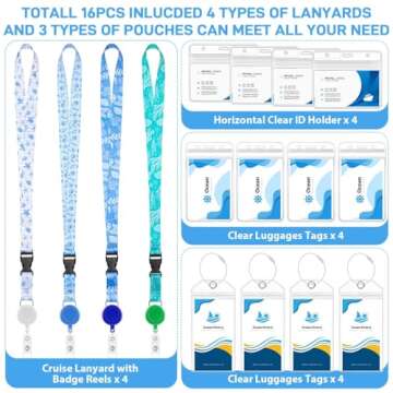 Cruise Luggage Tag Holders and Adjustable Card Lanyards