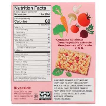 MadeGood Strawberry Crispy Squares, 6 Healthy Snacks, 0.78oz