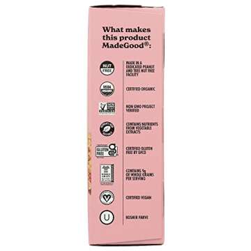 MadeGood Strawberry Crispy Squares, 6 Healthy Snacks, 0.78oz