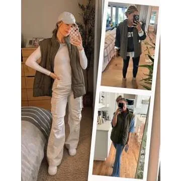 Stylish APAFES Women Winter Oversized Puffer Vest - Lightweight & Chic