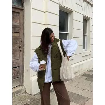 APAFES Women Winter Oversized Puffer Vest - Stylish Comfort