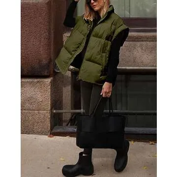 APAFES Women Winter Oversized Puffer Vest - Stylish Comfort