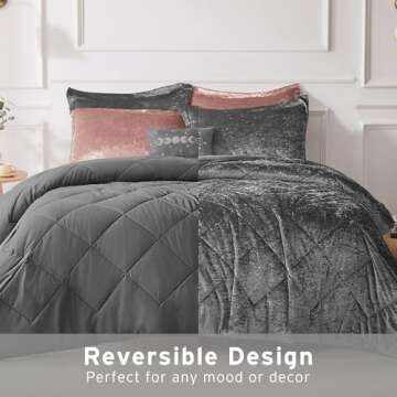 Urban Habitat Twin Comforter Set, Velvet Comforter Set, Luxury Diamond Quilting Comforter Set, Fluff...