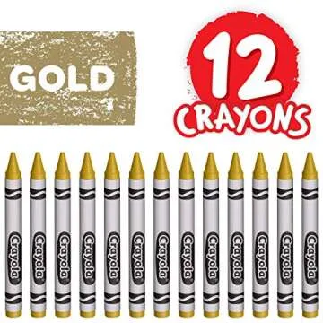 Crayola Crayons, Gold, Single Color Crayon Refill, 12 Count Bulk Crayons, School Supplies