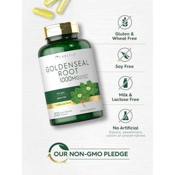 Carlyle Goldenseal Root Capsules 1000mg - 200 Count