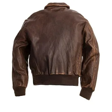 Premium A-2 Aviator Leather Jacket for Men - Distressed Brown