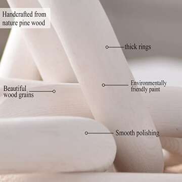 Wracra Wood Chain Link Decor - Hand-Carved White Wooden Accents for Modern Spaces