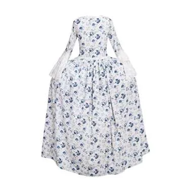 CosplayDiy Women's Rococo Ball Gown Gothic Victorian Dress Costume Navy Blue Flower