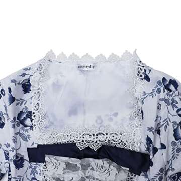 CosplayDiy Women's Rococo Ball Gown Gothic Victorian Dress Costume Navy Blue Flower