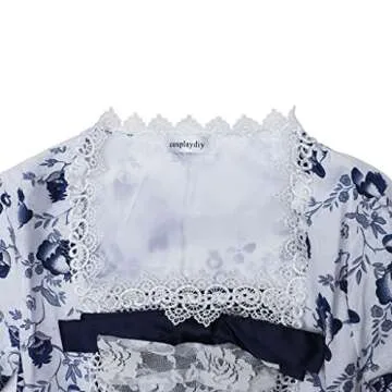 CosplayDiy Women's Rococo Ball Gown Gothic Victorian Dress Costume Navy Blue Flower