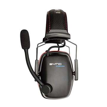 Honeywell Retail Sync Wireless Earmuff with Bluetooth 4.1 (RWS-53016), Black With Red Accents