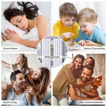 96 inch Long White Curtains,White Curtain,Cotton Curtains Set of 2 size 50x96 inch,Chritsmas,Thanksgiving, White Cotton Drapes,Curtains For Window,Textured White Curtains Set of 2,96" curtains