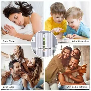 96 inch Long White Curtains,White Curtain,Cotton Curtains Set of 2 size 50x96 inch,Chritsmas,Thanksgiving, White Cotton Drapes,Curtains For Window,Textured White Curtains Set of 2,96" curtains