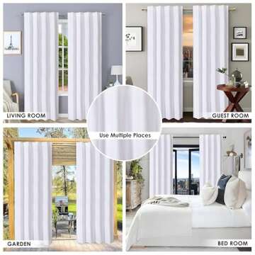96 inch Long White Curtains,White Curtain,Cotton Curtains Set of 2 size 50x96 inch,Chritsmas,Thanksgiving, White Cotton Drapes,Curtains For Window,Textured White Curtains Set of 2,96" curtains