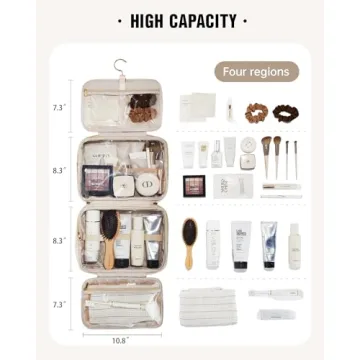 EACHY Toiletry Bag: Waterproof Makeup Organizer with Hook